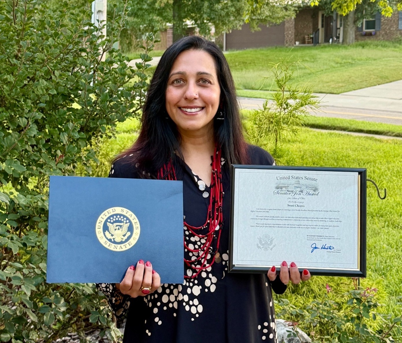 swati chopra us senate award