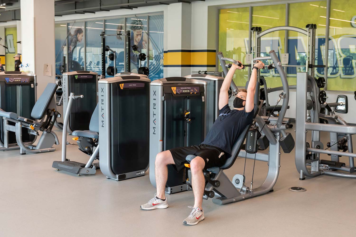 Image of student using exercise equipment. 
