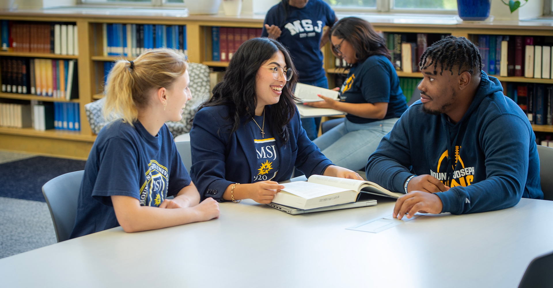 group of students together in library