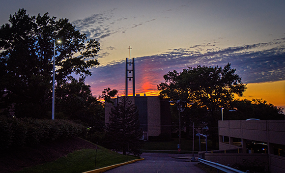 sunset in quad